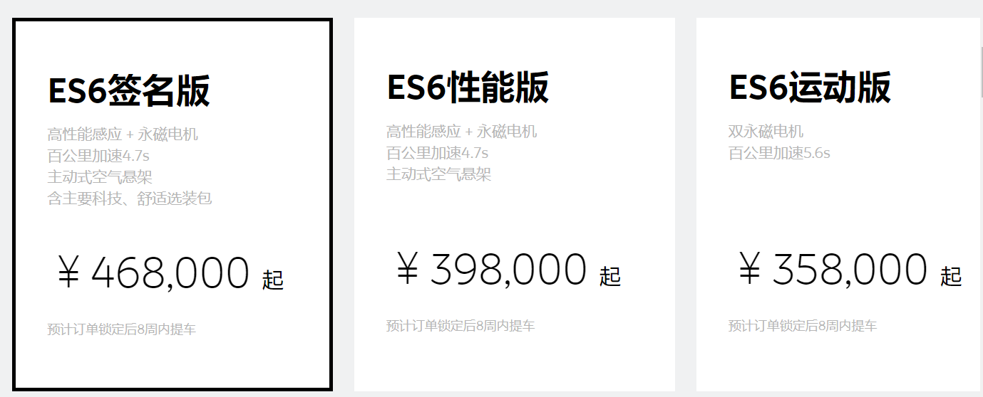 46.8万元起！蔚来ES6新增签名版车型